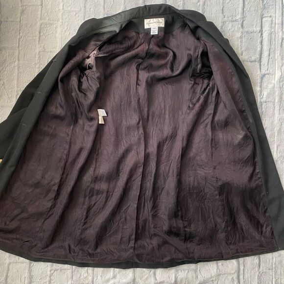 Evan Picone women 12 wool blend fully lined vintage  3 gold buttonup blazer - Picture 6 of 14